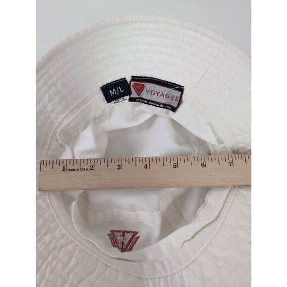 Virgin Voyages Bucket Hat M/L White Logo Cotton Cruise Vacation Beach - Picture 8 of 9